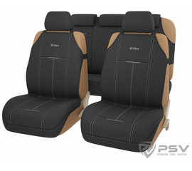 Авточехлы майки универсальные PSV Laser Plus (Черный/отстрочка серая)