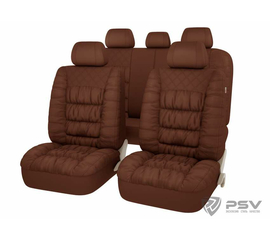 Авточехлы универсальные PSV Magnat (Коричневый) L, экокожа, 4 вставки