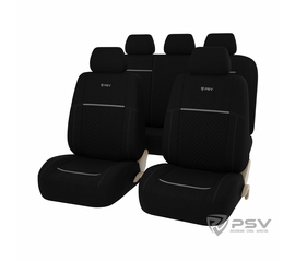 Авточехлы универсальные PSV Quantum (Черный/отстрочка серая)