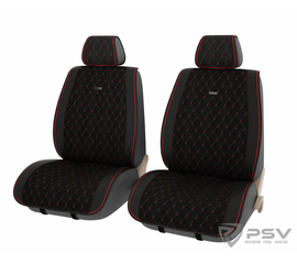 Накидки PSV Flash 2 FRONT (Черный/отстрочка красная), 2 шт.