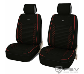 Формованные чехлы-накидки Premium PSV Present 2 FRONT (Черный/Отстрочка красная), компл. 165