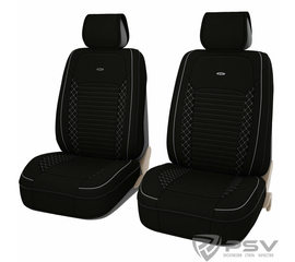 Формованные чехлы-накидки Premium PSV Present 2 FRONT (Черный/Отстрочка серый), компл. 202