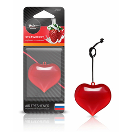 Ароматизатор подвесной пластик "Сердце" клубника со сливками AirLine AFSE001