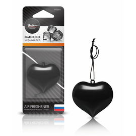 Ароматизатор подвесной пластик "Сердце" черный лед AirLine AFSE003