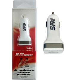 USB автомобильное зарядное устройство AVS 2 порта UC-323 (3, 6А)