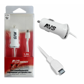 Автомобильное зарядное устройство AVS с micro USB CMR-211 (1, 2А)