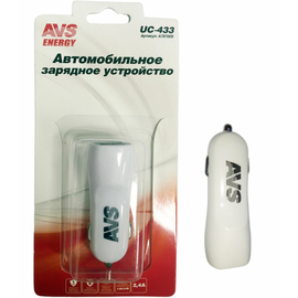 USB автомобильное зарядное устройство AVS 2 порта UC-433 (2, 4А)