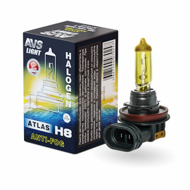 Галогенная лампа AVS ATLAS ANTI-FOG BOX желтый H8.12V.35W (коробка-1шт.)