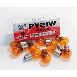 Лампа AVS Vegas 12V. PY21W (BAU15S) "orange" BOX (10 шт.) смещ.штифт