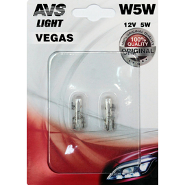 Лампа AVS Vegas в блистере 12V. W5W (W2, 1x9, 5d) (2 шт.)