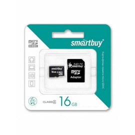 Карта памяти MicroSD 16GB Smart Buy Class 10 +SD адаптер