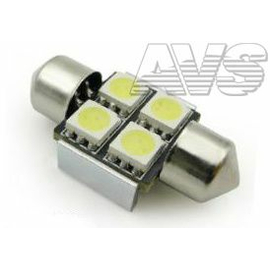 Лампа светодиодная T11 C007 /белый/ (SV8, 5/8) 4x5050 SMD 31mm CANBUS, блистер, 2 шт