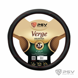 Оплётка на руль PSV VERGE Fiber (Черный/Отстрочка красная) M