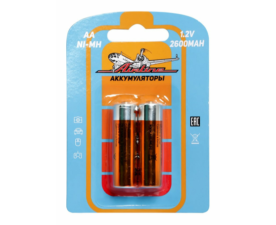 Батарейки AA HR6 аккумулятор Ni-Mh 2600 mAh 2шт. AirLine AA-26-02