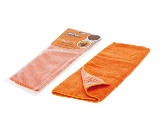 Салфетка из микрофибры и коралловой ткани оранжевая (35*40 см) AirLine AB-A-04