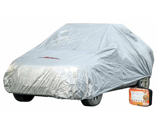 Чехол-тент на автомобиль защитный, размер S (455х186х120см), цвет серый, молния для двери, универсальный AirLine AC-FC-01