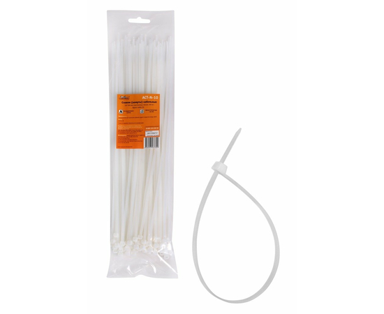 Стяжки (хомуты) кабельные 3,6*300 мм, пластиковые, белые, 100 шт. AirLine ACT-N-10