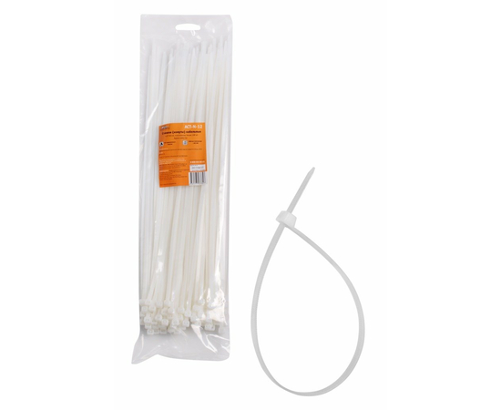 Стяжки (хомуты) кабельные 4,8*350 мм, пластиковые, белые, 100 шт. AirLine ACT-N-12