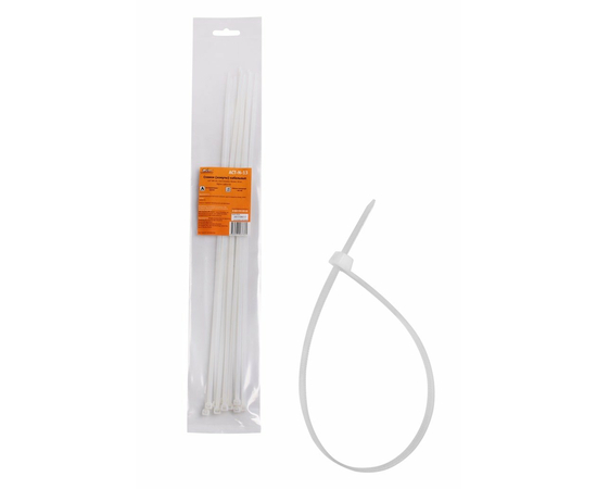 Стяжки (хомуты) кабельные 4,8*400 мм, пластиковые, белые, 10 шт. AirLine ACT-N-13