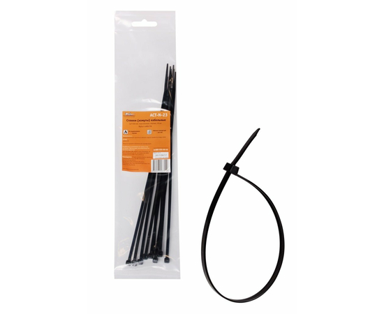 Стяжки (хомуты) кабельные 3,6*250 мм, пластиковые, черные, 10 шт. AirLine ACT-N-23