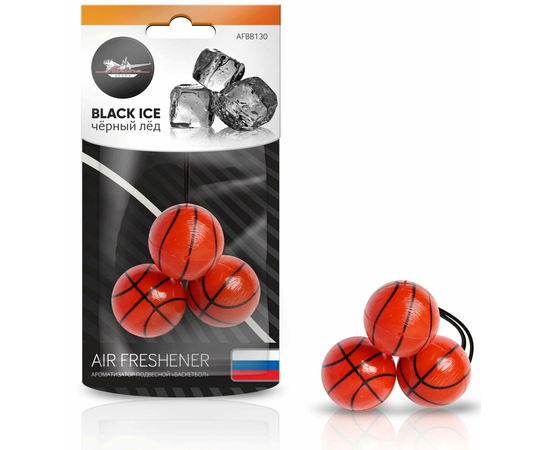 Ароматизатор подвесной "Баскетбол" черный лед AirLine AFBB130
