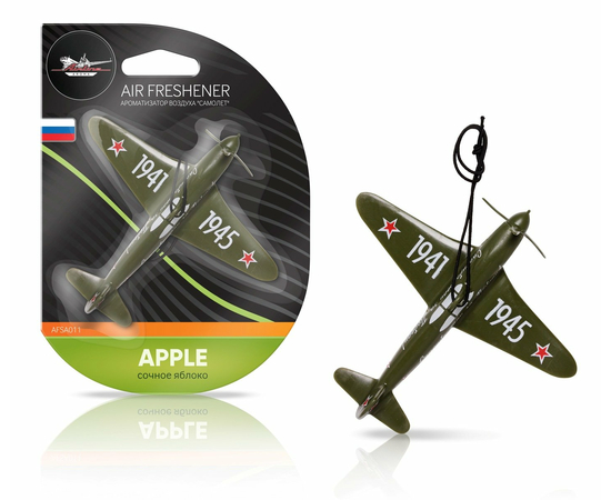 Ароматизатор подвесной пластик "Самолет" сочное яблоко AirLine AFSA011