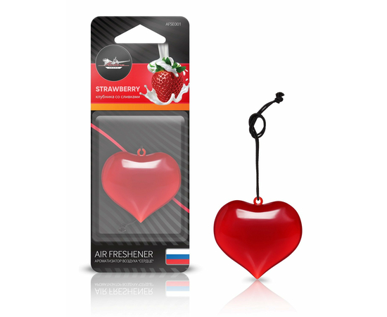 Ароматизатор подвесной пластик "Сердце" клубника со сливками AirLine AFSE001
