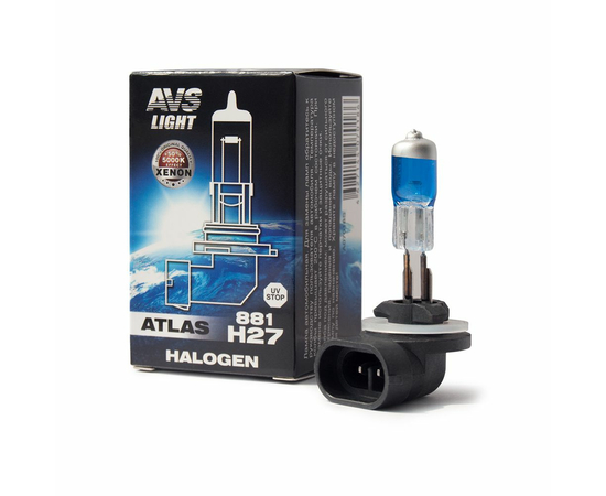 Лампа галогенная AVS ATLAS BOX /5000К/ H27/881 12V.27W (1 шт.)