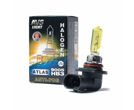 Галогенная лампа AVS ATLAS ANTI-FOG BOX желтый HB3/9005.12V.55W (коробка-1 шт.)