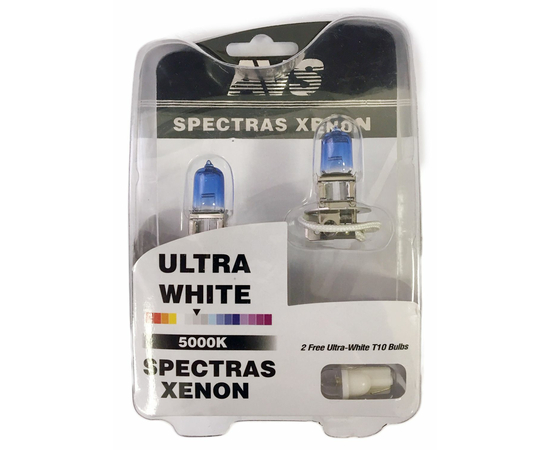 Газонаполненные лампы AVS "Spectras" 5000K H3 комплект 2+2 (T-10) шт.