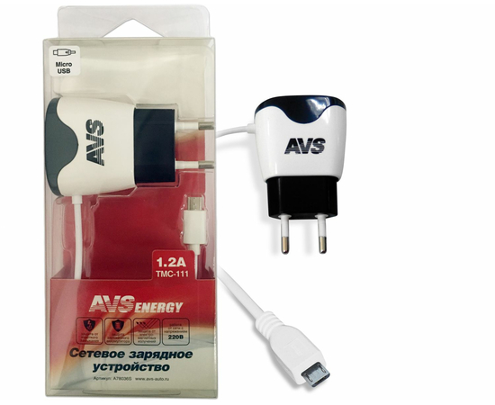 Сетевое зарядное устройство AVS с micro USB TMC-111 (1, 2А)