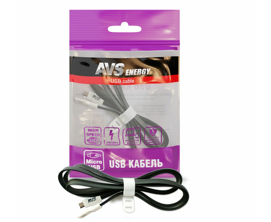 Кабель AVS micro USB (1м) MR-331 (плоский)