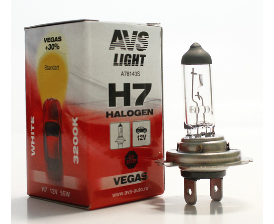 Лампа галогенная AVS Vegas H7.12V.55W (1 шт.)