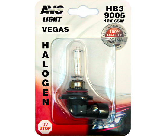 Лампа галогенная AVS Vegas в блистере HB3/9005.12V.65W (1 шт.)