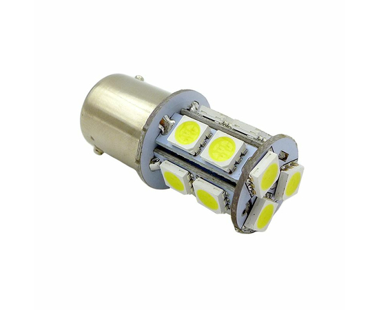 Лампа светодиодная T15 S022A /белый/ (BA15S) 13SMD 5050 12V 1 contact, коробка 2 шт.