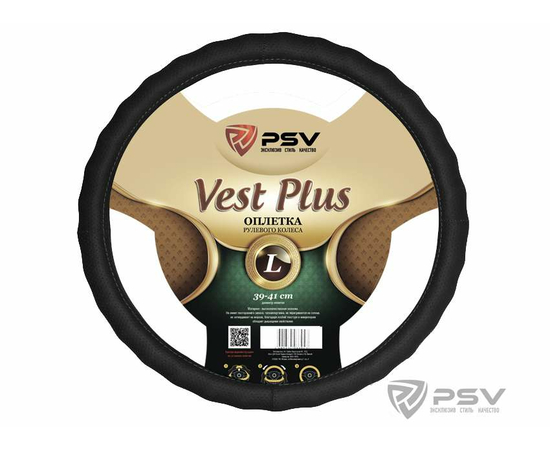 Оплётка на руль PSV VEST (EXTRA) PLUS Fiber (Черный) L